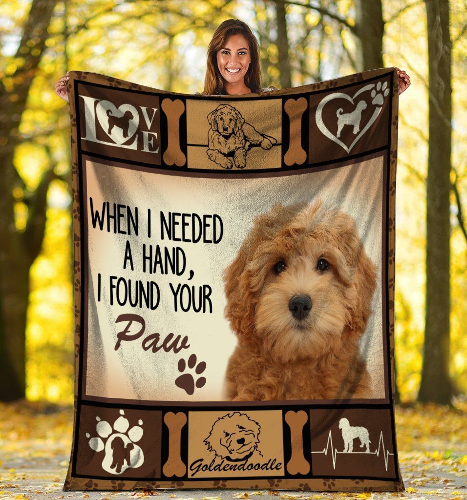When I Needed A Hand Goldendoodle Dog Ultra Soft Cozy Sherpa Plush Fleece Blanket Sherpa Fleece Blanket