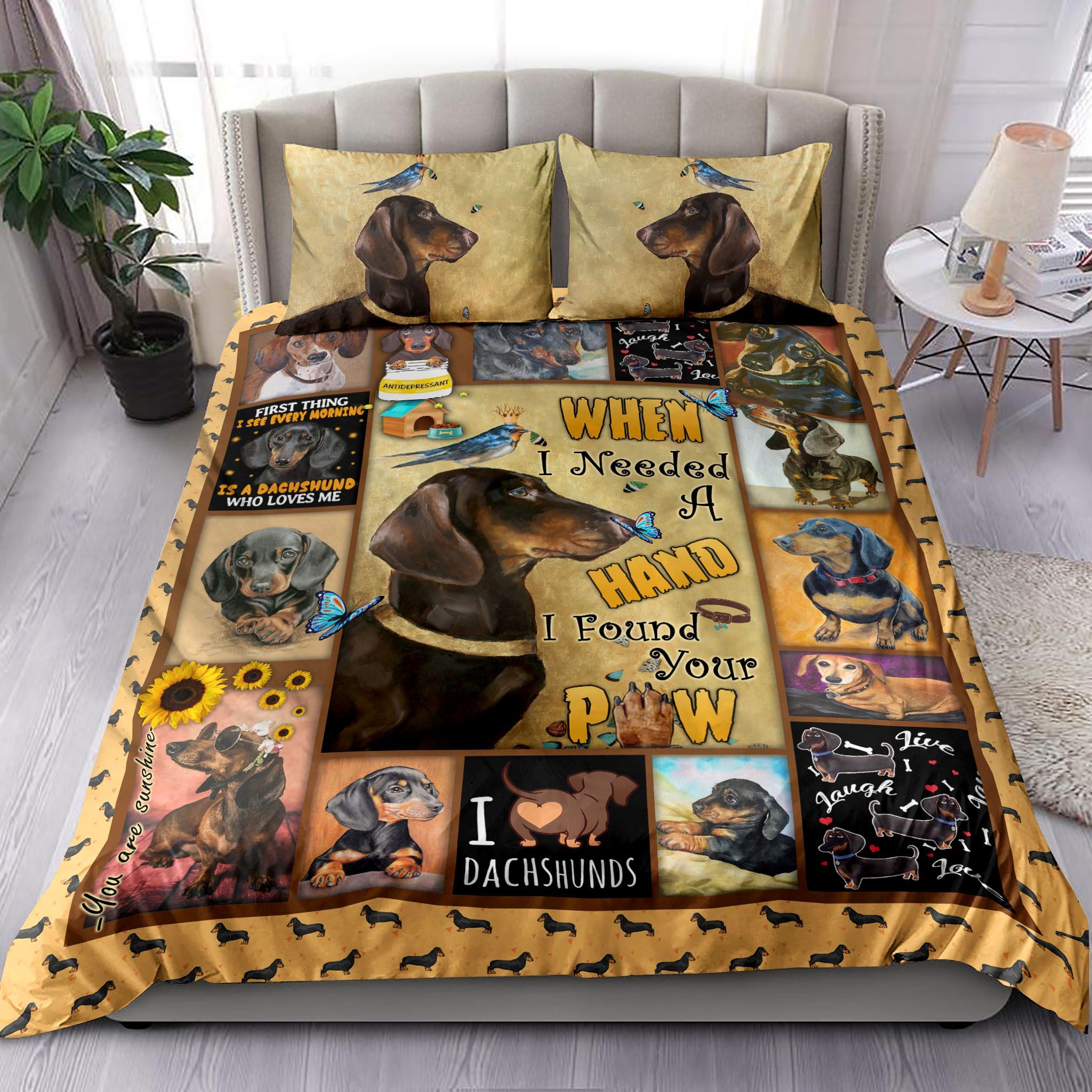 When I Needed A Hand I Found Your Paw Bedding Set