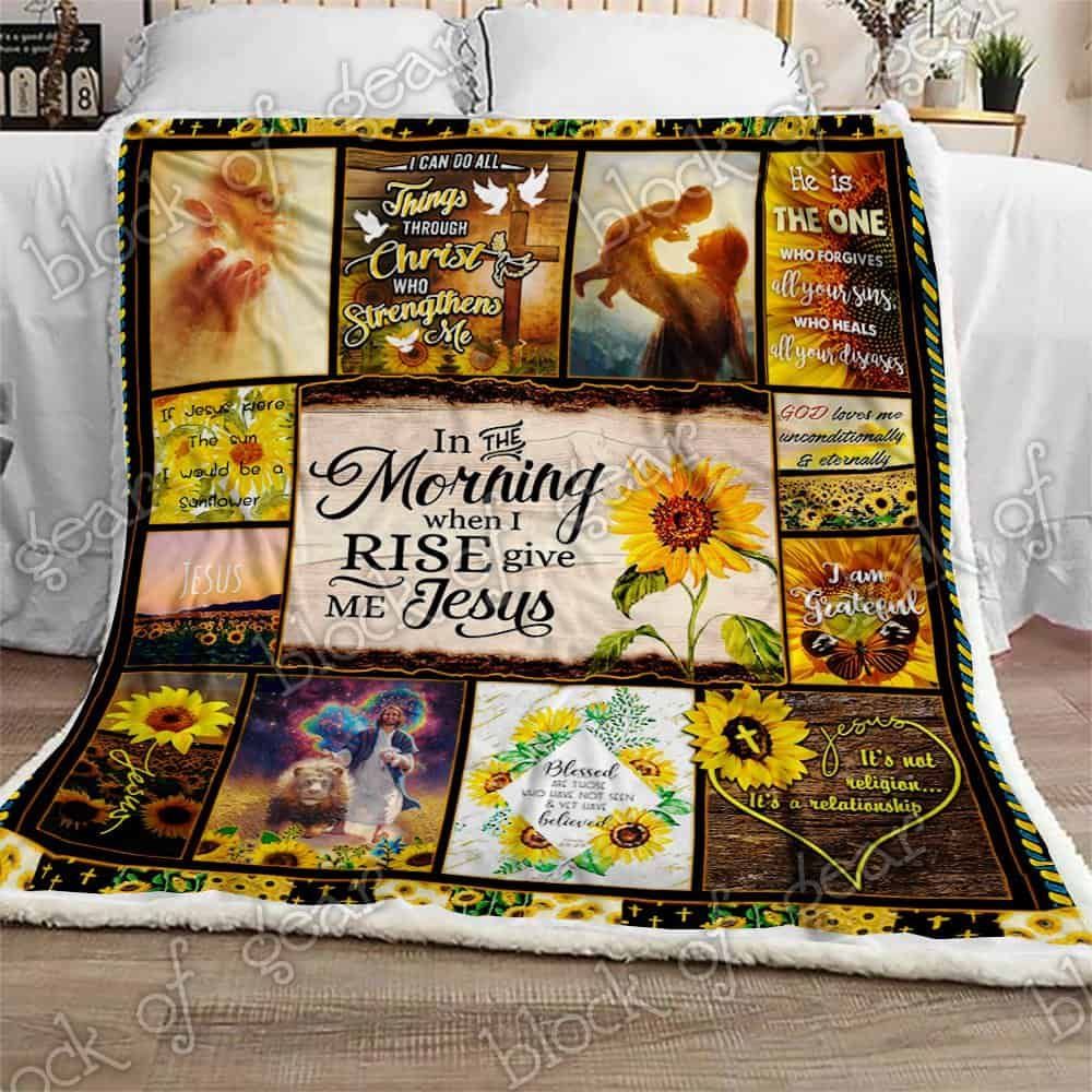 When I Rise Give Me Jesus Fleece Blanket
