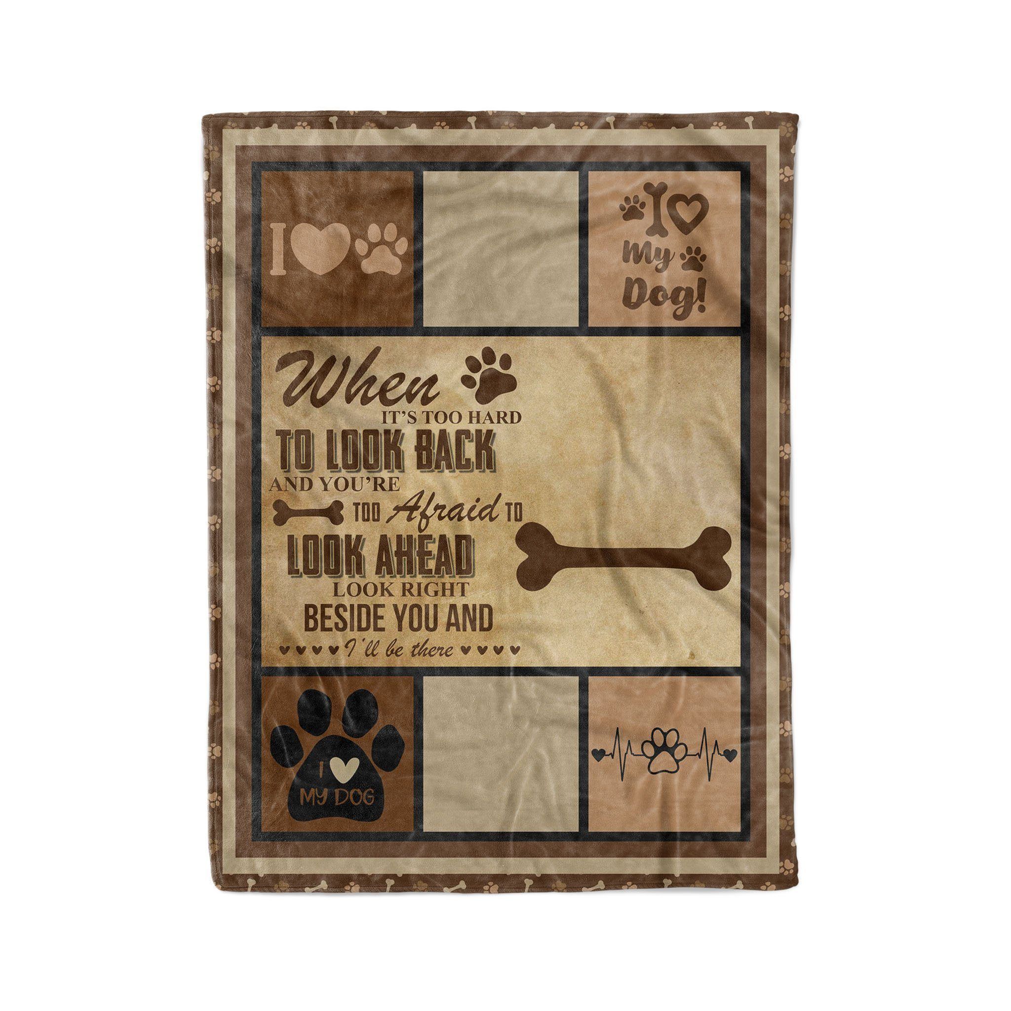 When It’s Too Hard Dog Paw Fleece Blanket Gift For Dog Lovers