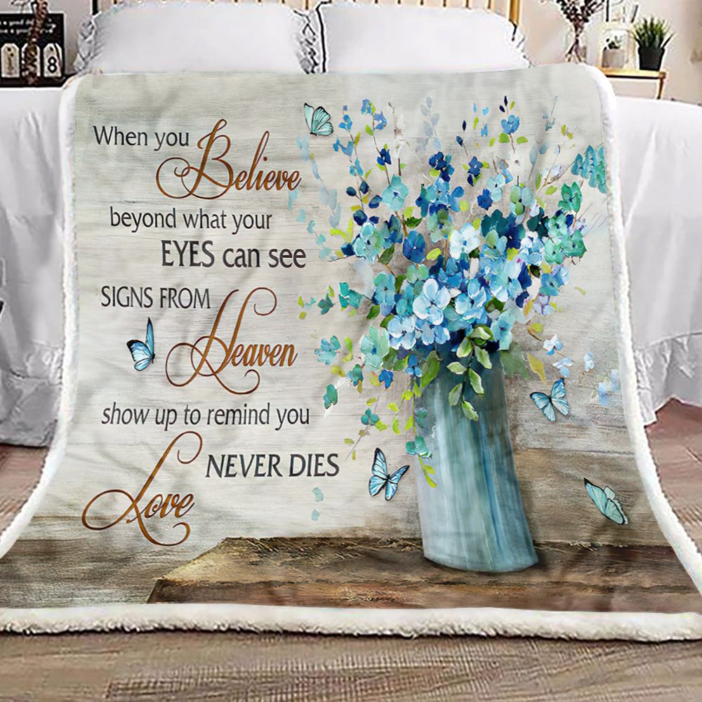 When You Believe Sea Isle Wildflower And Butterfly Fleece Blanket
