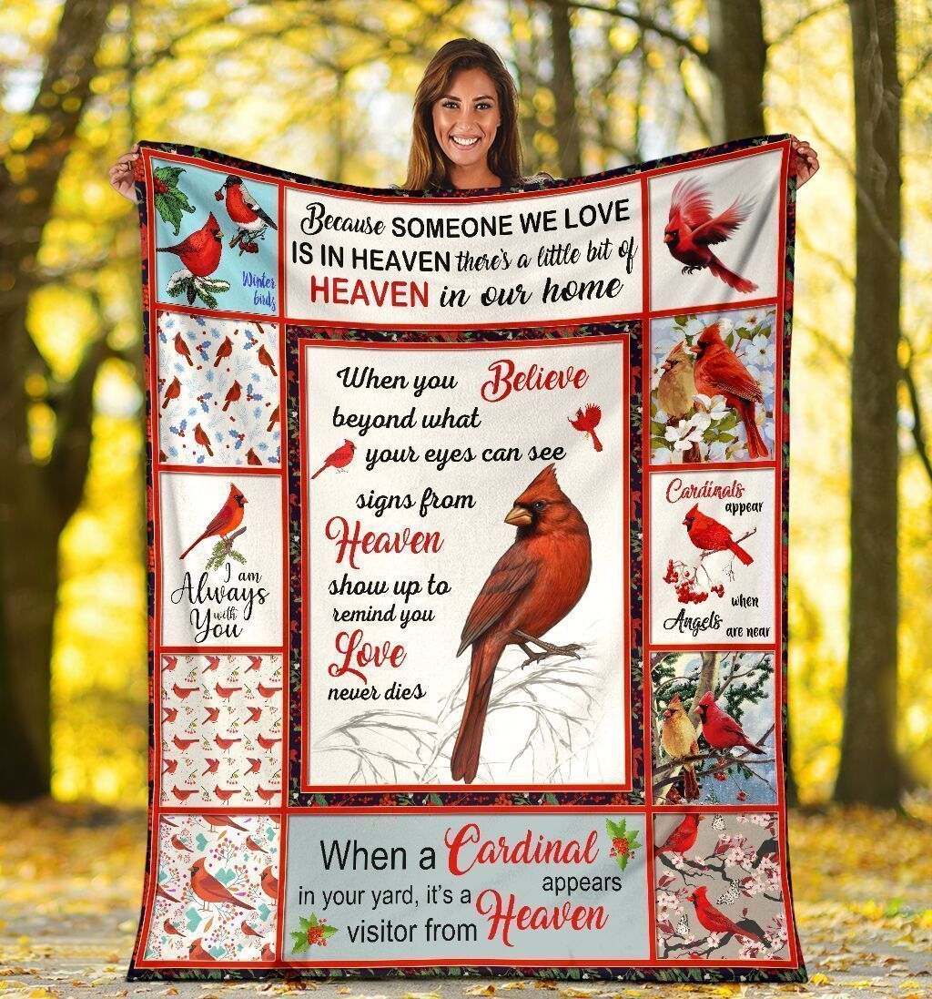 When You Belive Beyond What Your Eyes Can See Red Cardinal Fleece Blanket