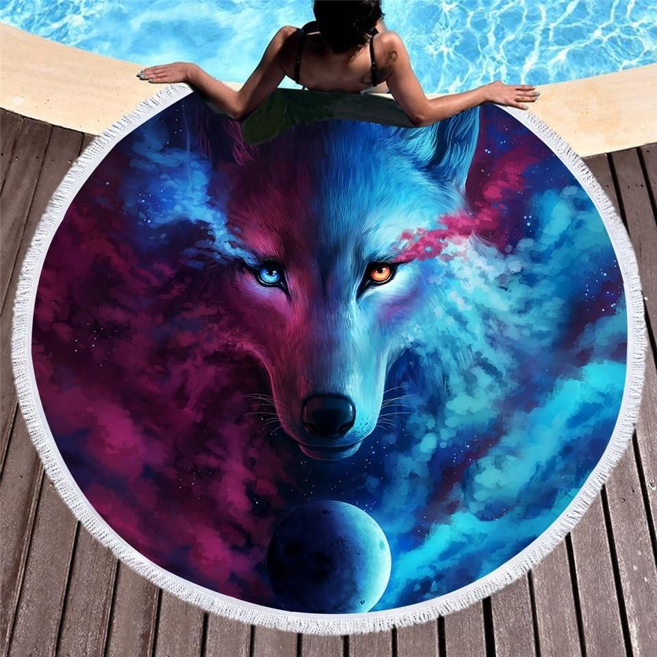 Where Light And Dark Meet Round Beach Towel