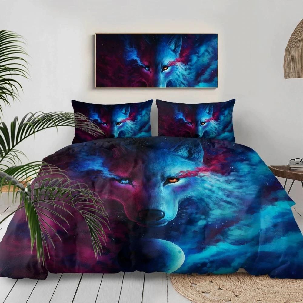 Where Light And Dark Meet Wolf By Jojoesart Bedding Set