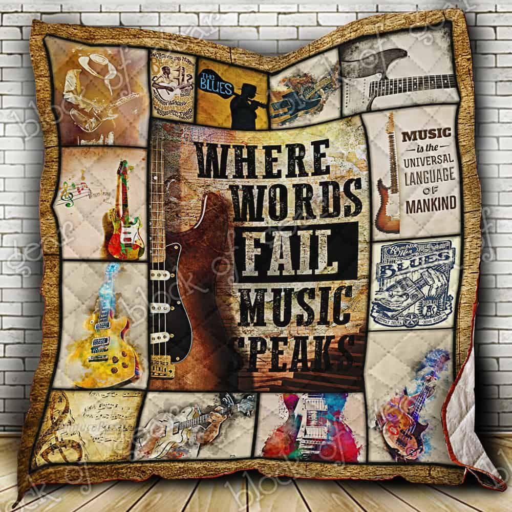 Where Words Fail Music Speaks GS-CL-NT2810 Quilt Balnket