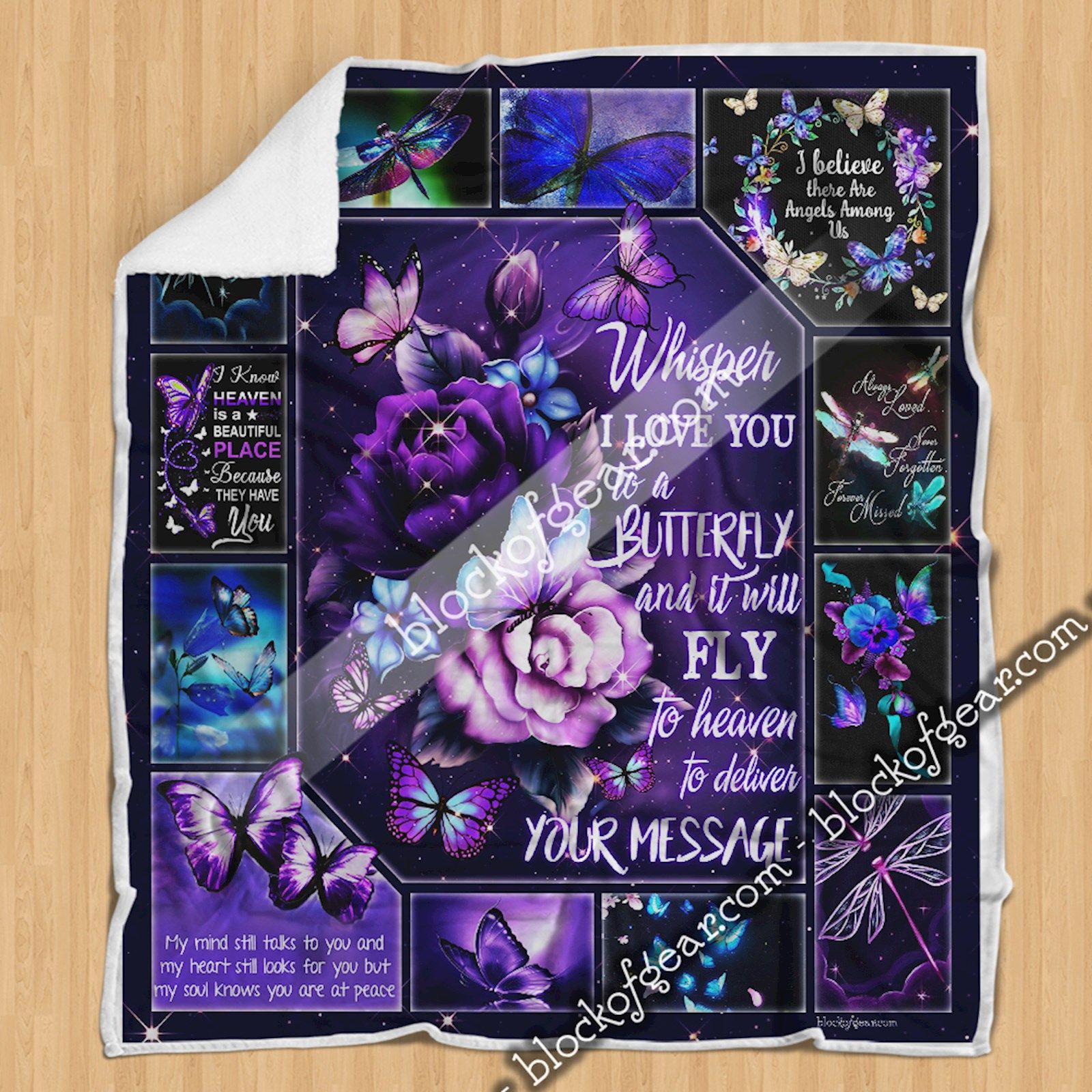 Whisper I Love You To A Butterfly Sherpa Fleece Blanket