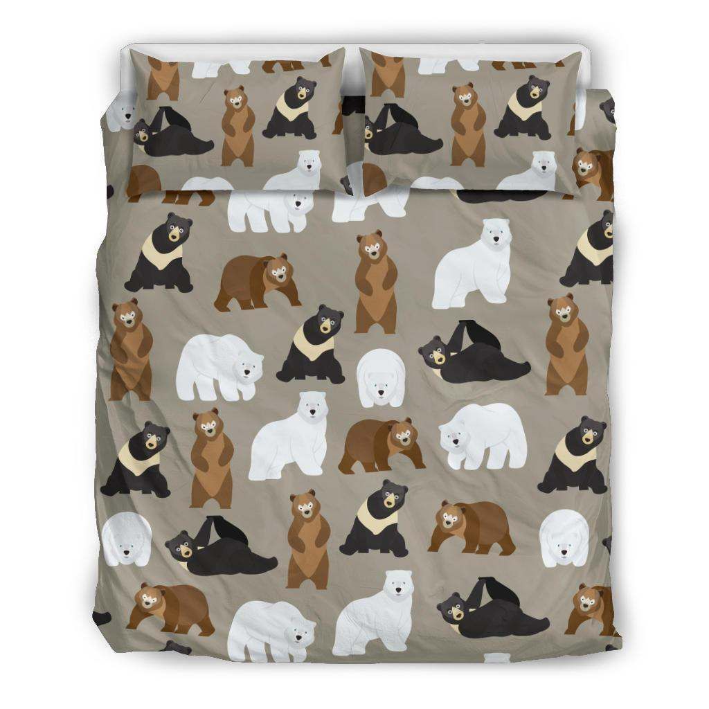 White And Black Bear Bedding Set