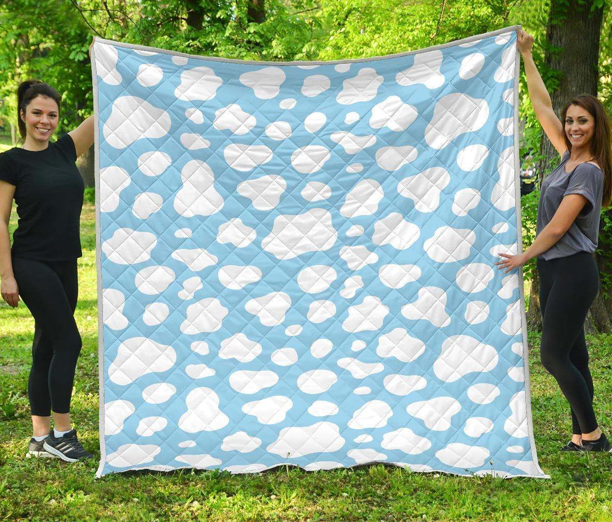 White And Blue Cow CL17100694MDQ Quilt Blanket
