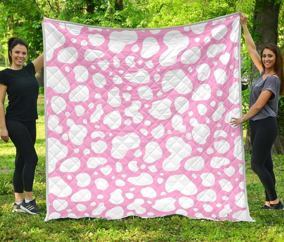 White And Pink Cow CL17100697MDQ Quilt Blanket
