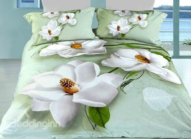 White Anise Magnolia Bedding Set
