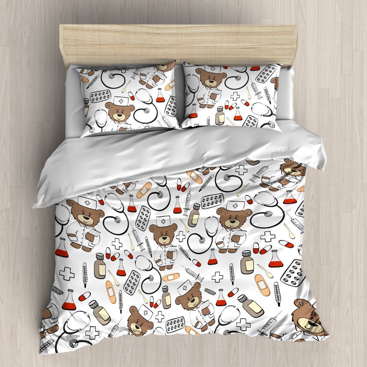 White Bear Nurse Bedding Set