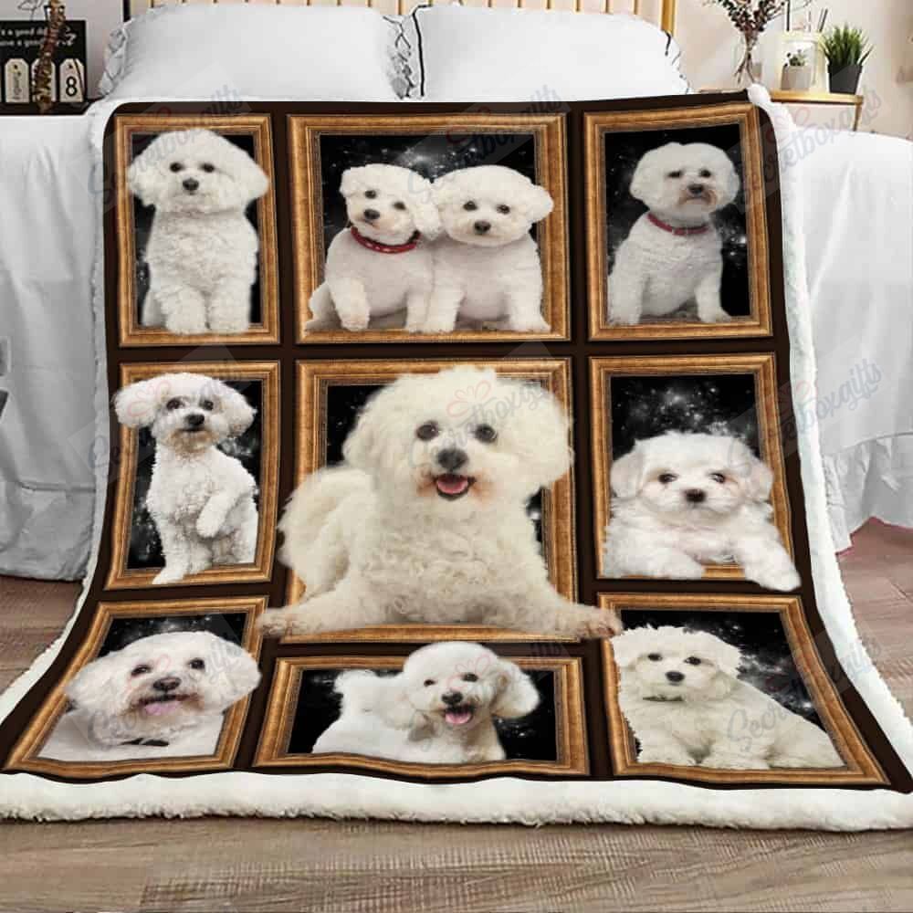 White Bichon Frise Dog Cute Fleece Blanket