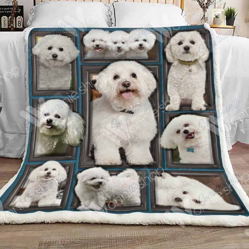 White Bichon Frise Dog Fleece Blanket