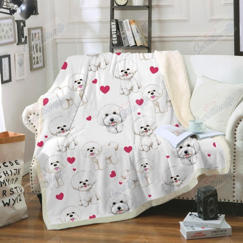 White Bichon Frise Fleece Blanket