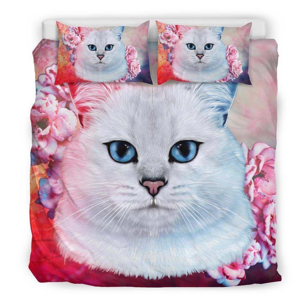 White Cat Bedding Set