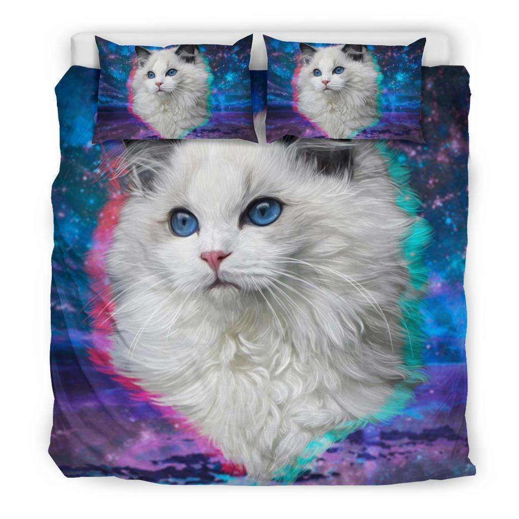 White Cat Bedding Set