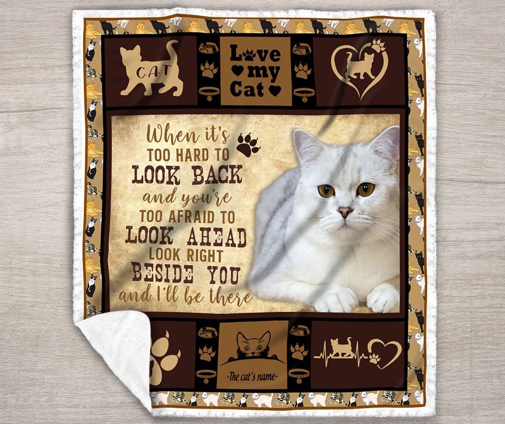White Cat Sherpa Fleece Blanket