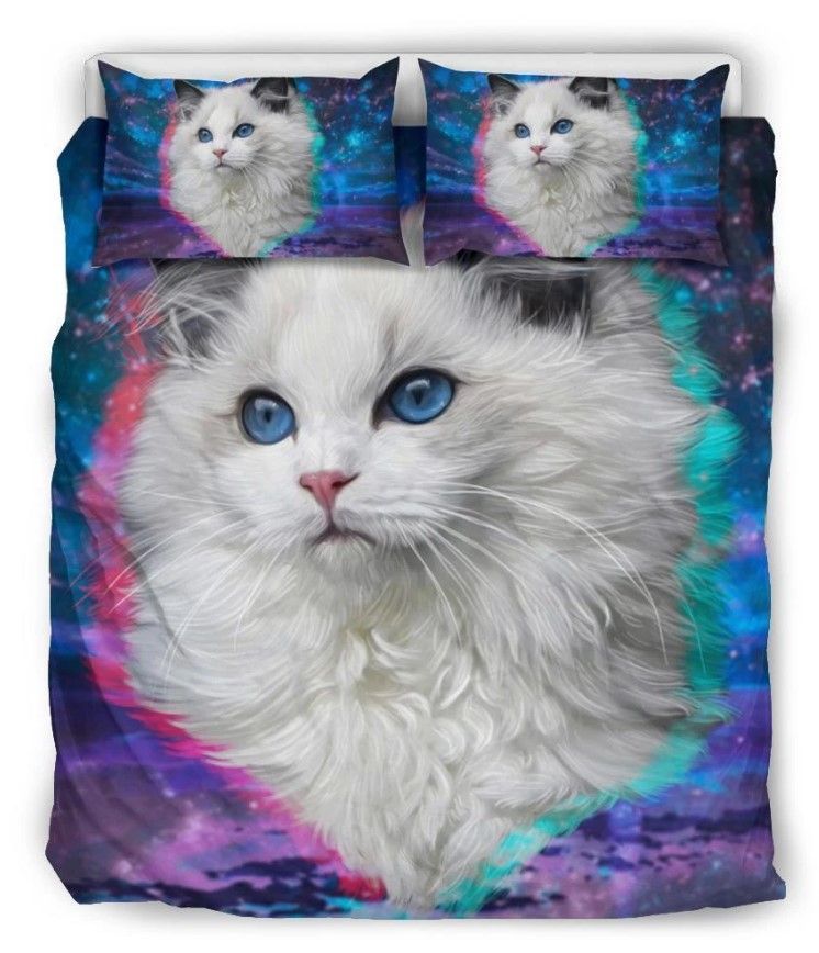White Cat Bedding Set