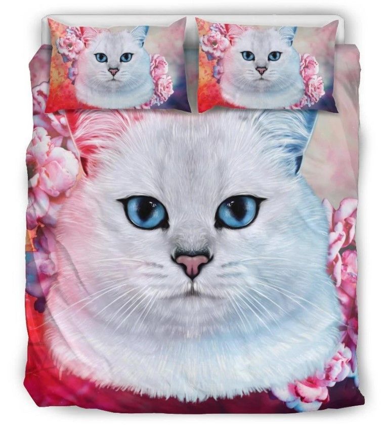 White Cat Bedding Set