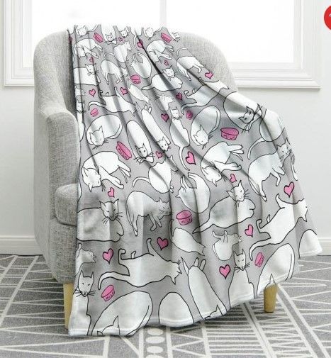 White Cats Sherpa Fleece Blanket