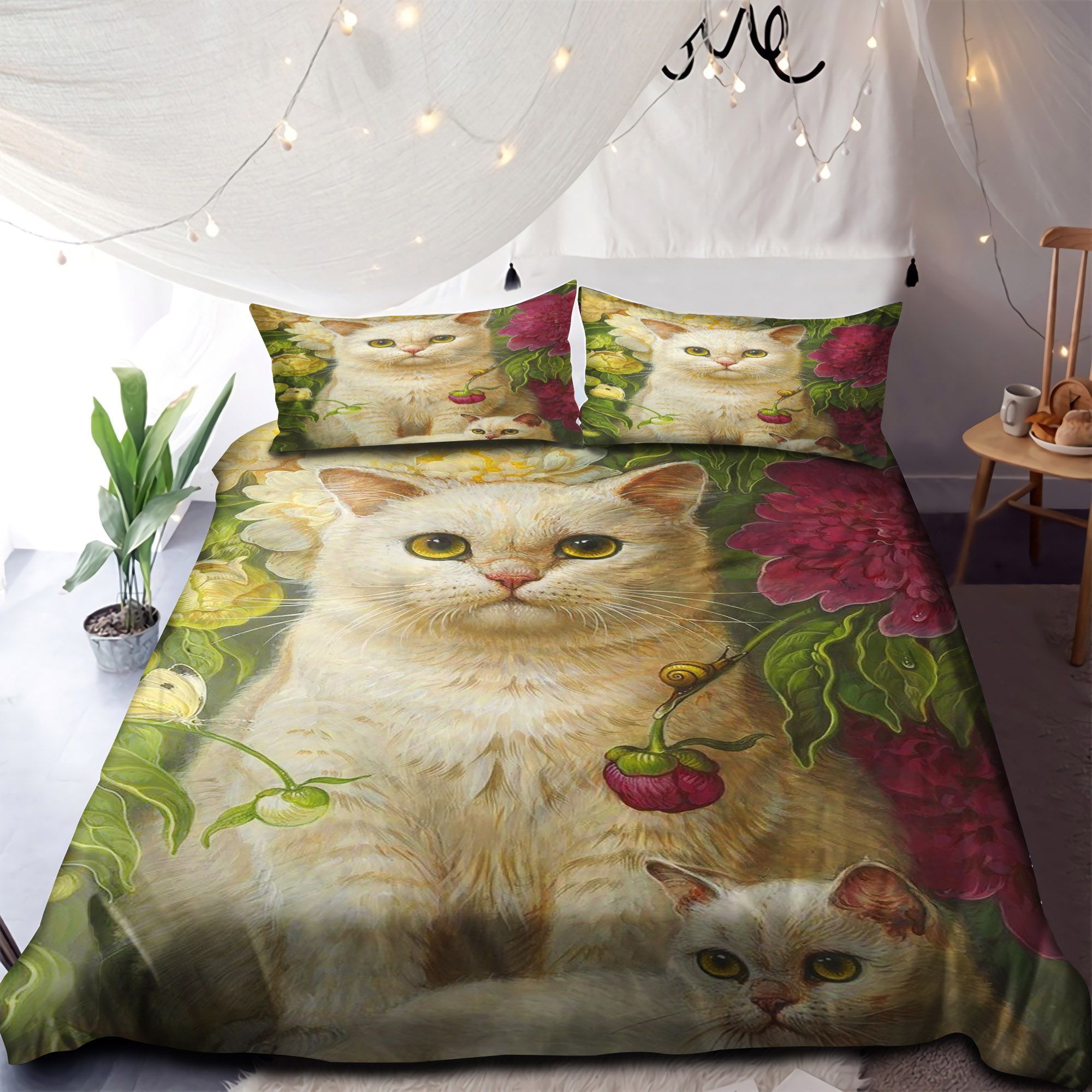 White Cats Bedding Set