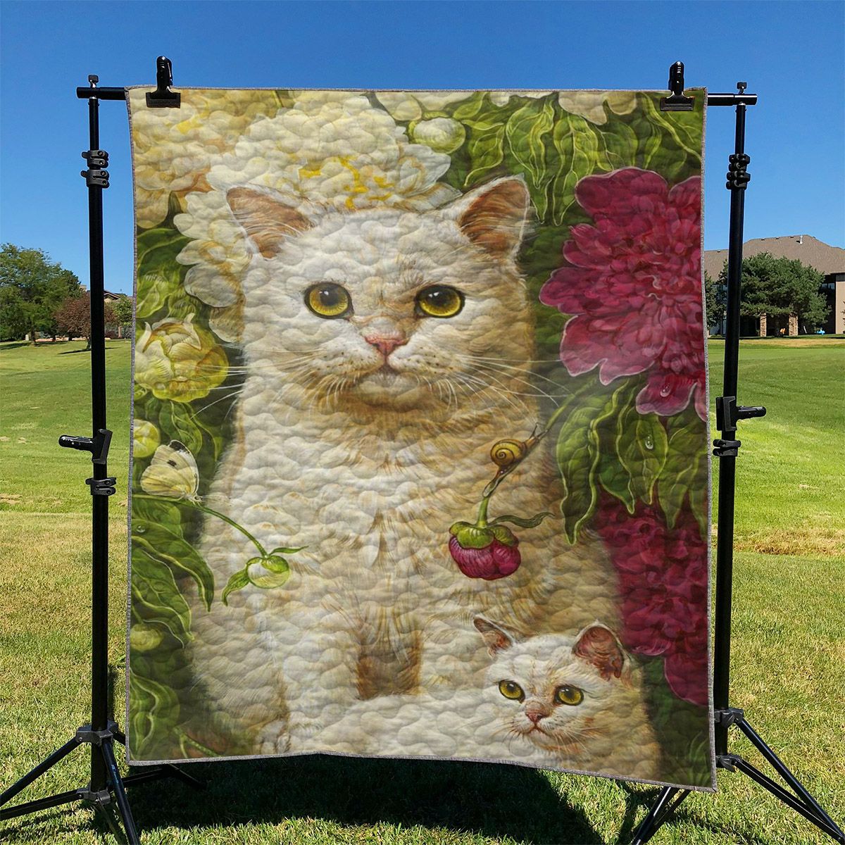 White Cats NI1911187DT Quilt Blanket