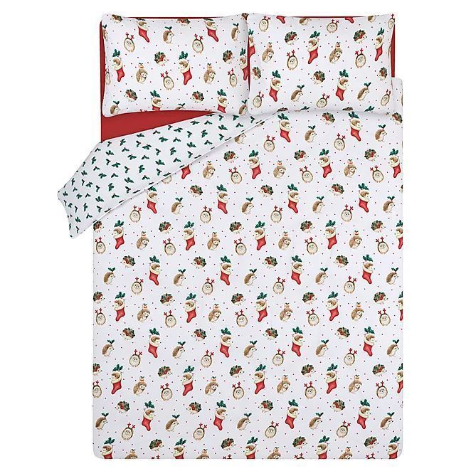 White Christmas Hedgehog Bedding Set