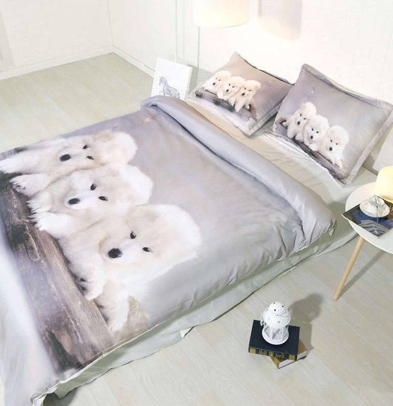 White Dog Bedding Set