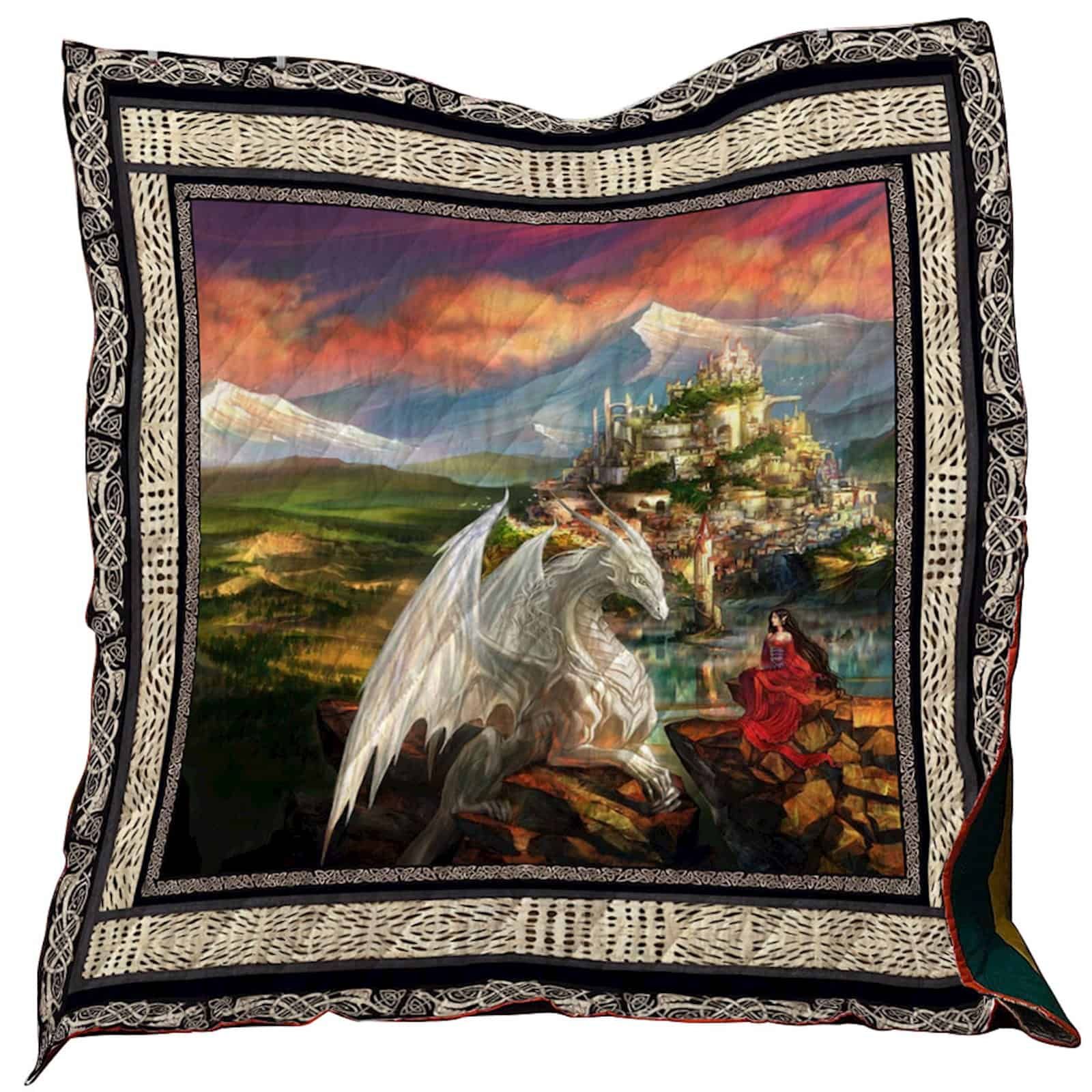 White Dragon Quilt Blanket 2812 Dhc1312431Dd