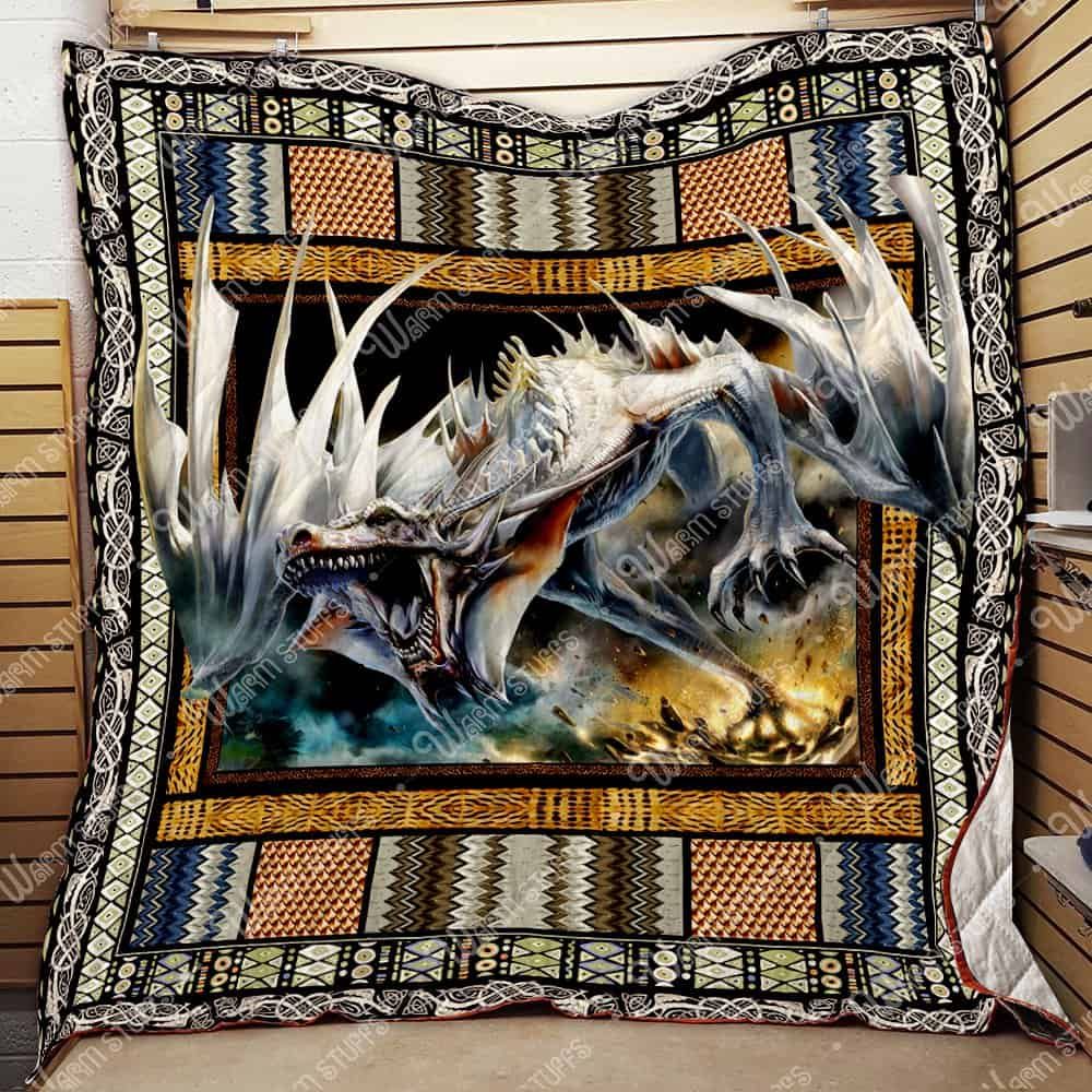 White Dragon Quilt Blanket Dhc1312235Dd