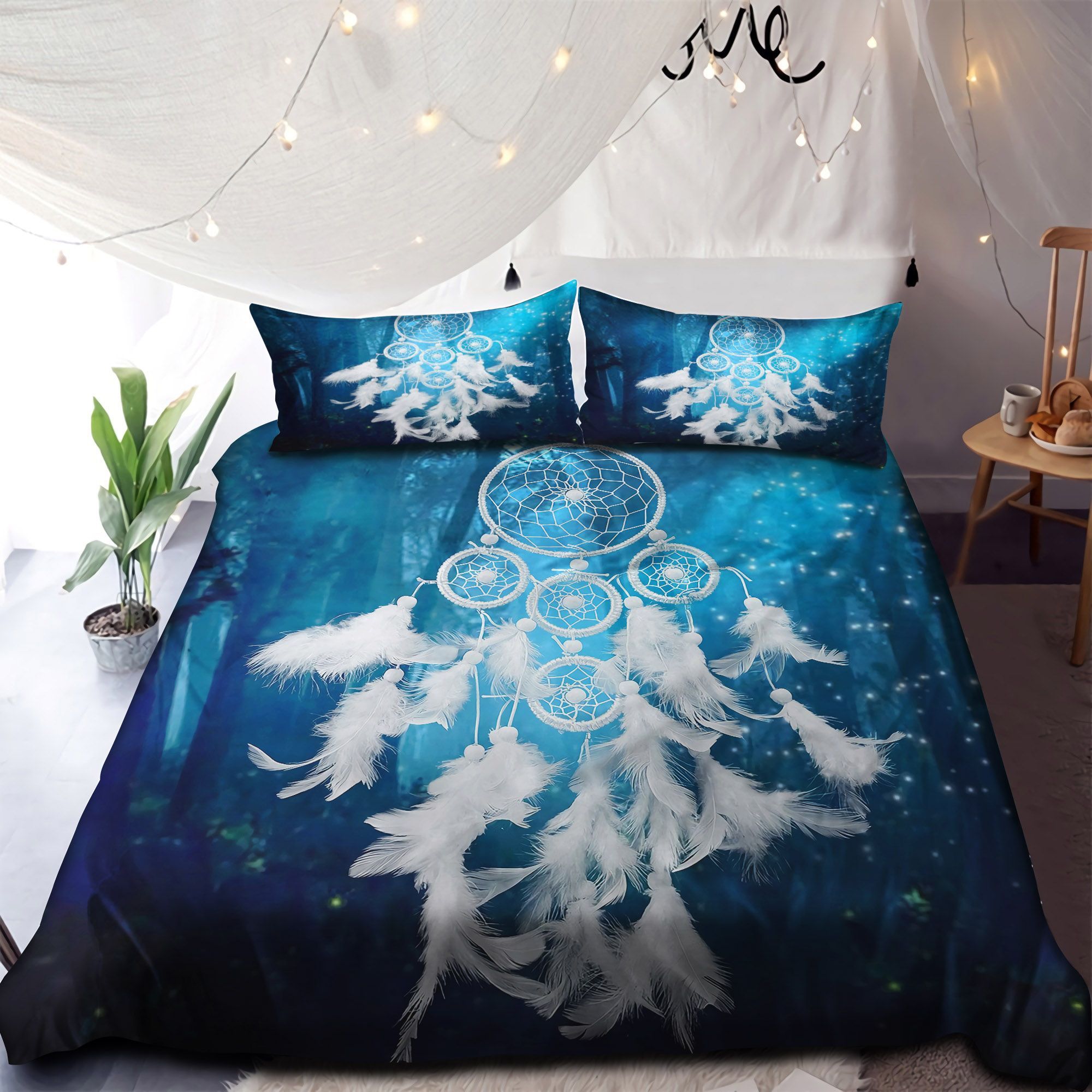 White Dreamcatcher Bedding Set