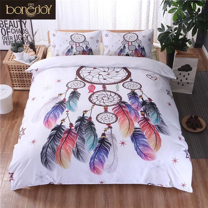 White Feather Dream Catcher Bedding Set