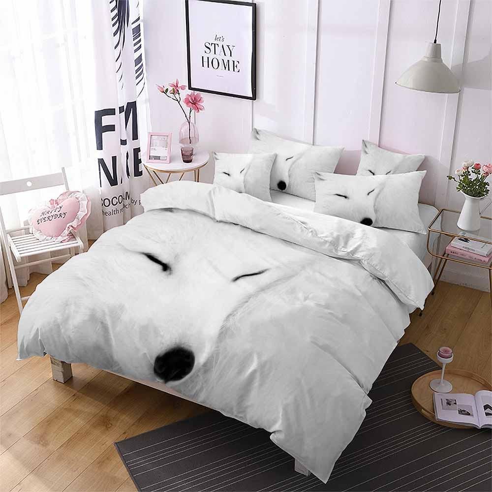 White Fox Printed Bedding Set