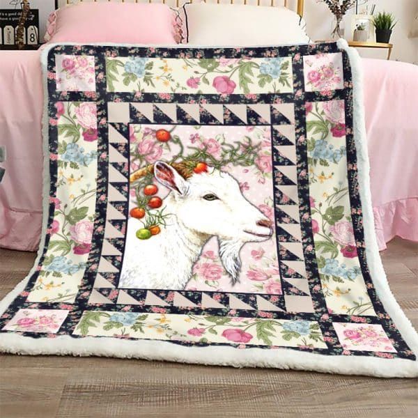 White Goat Sherpa Fleece Blanket