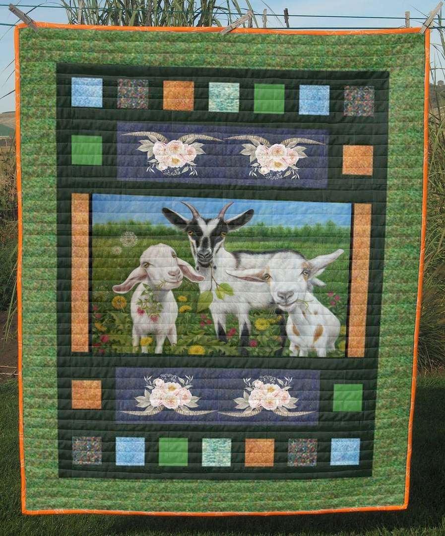 White Goat Family CLT180669 Quilt Blanket