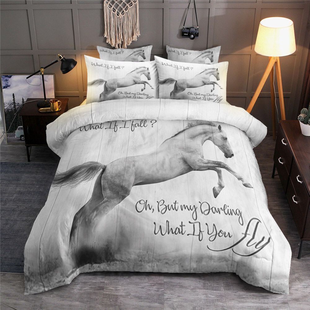 White Horse Bedding Set