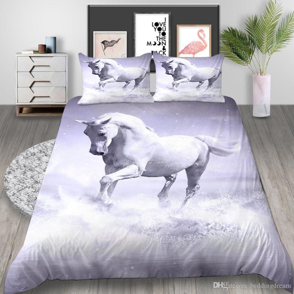 White Horse Bedding Set