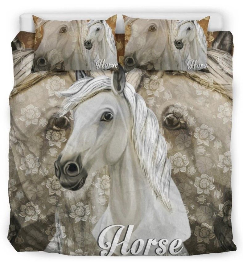 White Horse Bedding Set