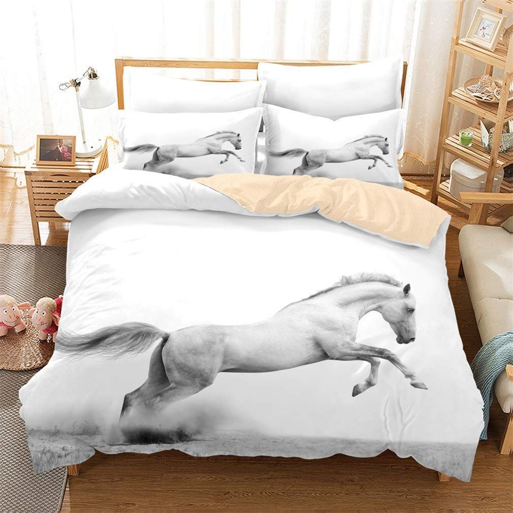 White Horse Bedding Set