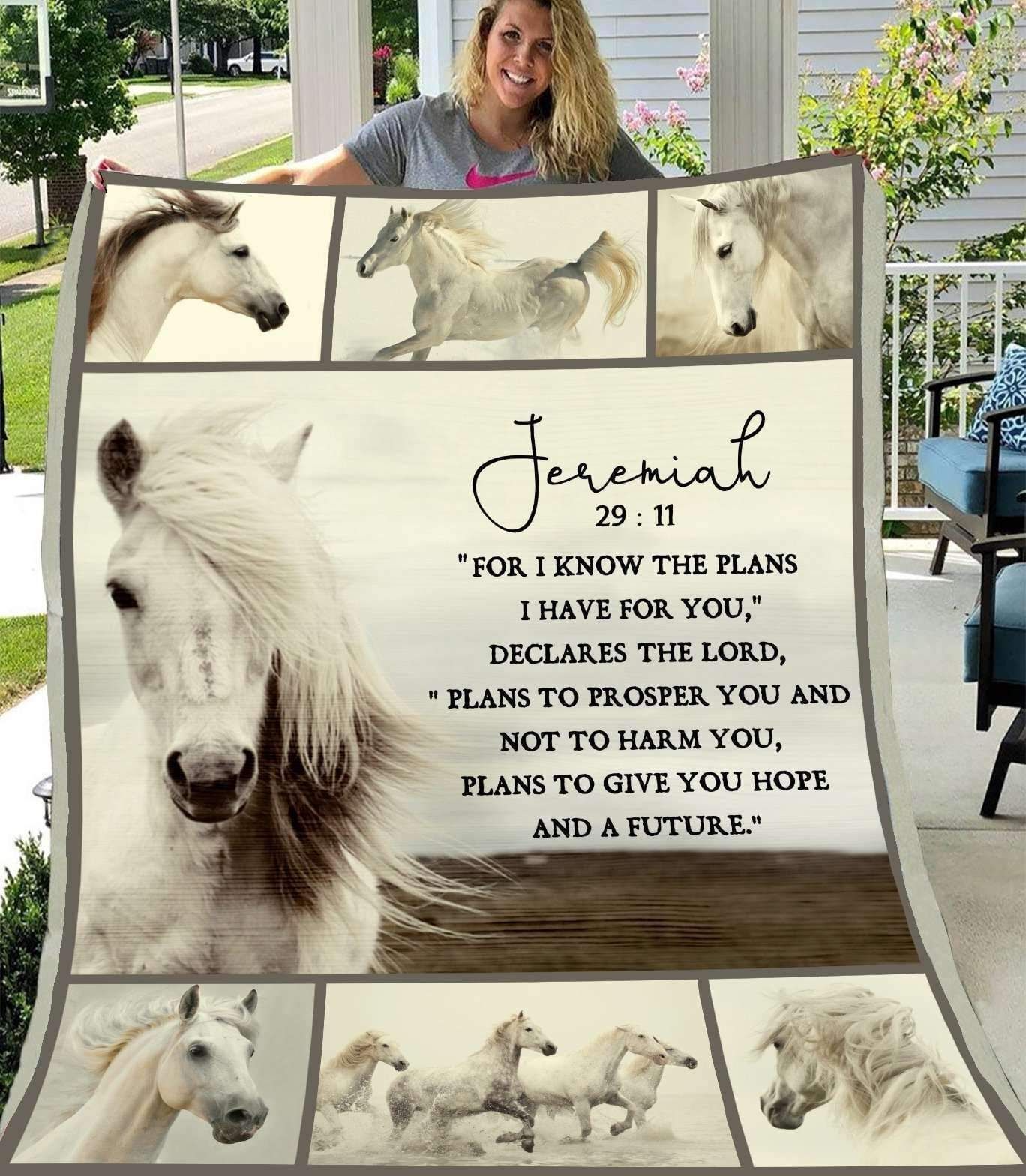 White Horse Jeremiah Sherpa Fleece Blanket