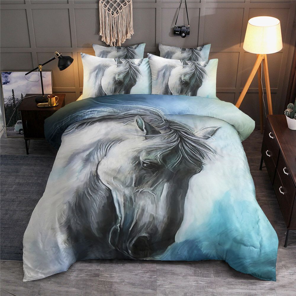 White Horse Bedding Set