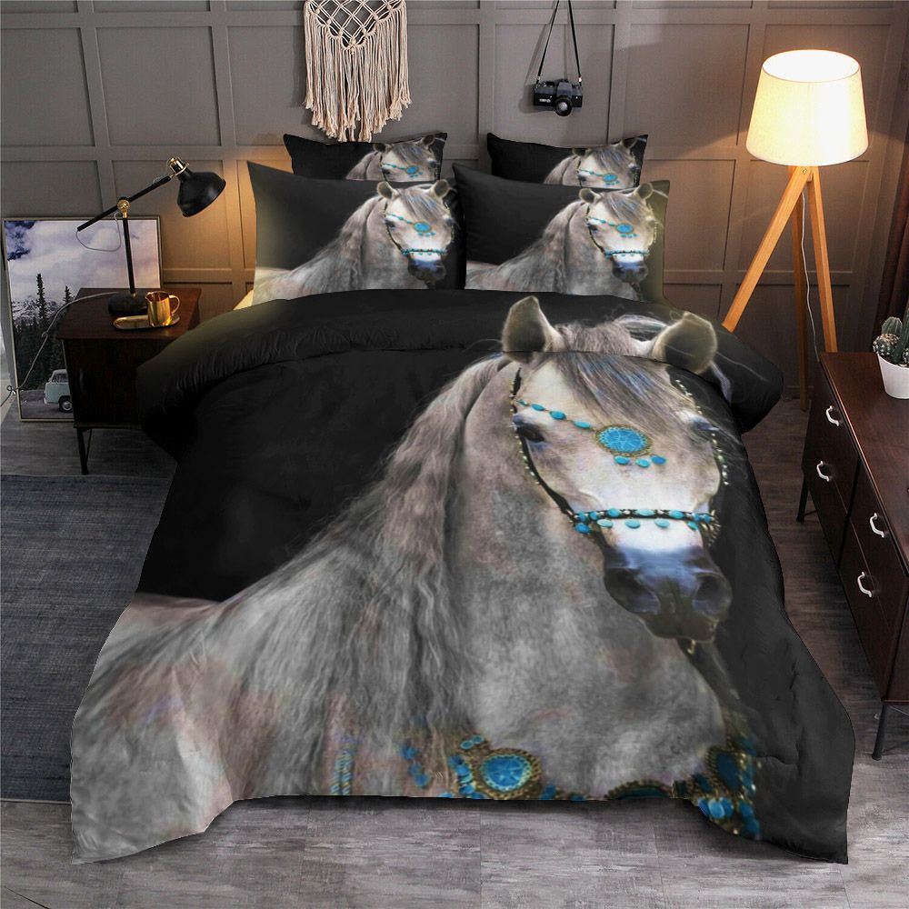 White Horse Bedding Set