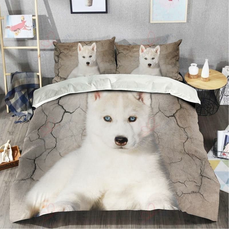 White Husky Bedding Set