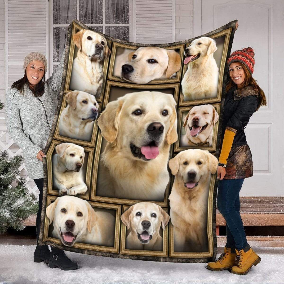 White Labrador Retriever Dog Fleece Blanket Gift For Men