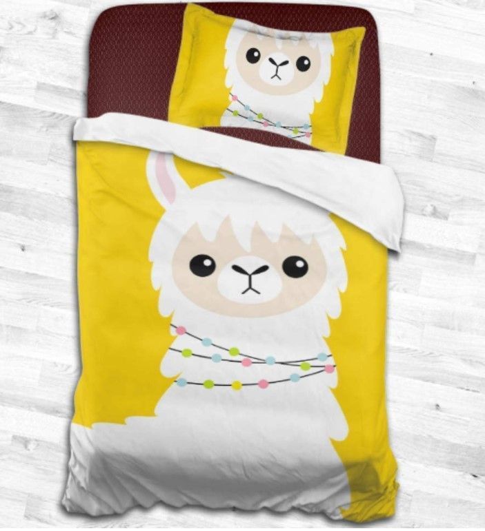 White Llama Bedding Set