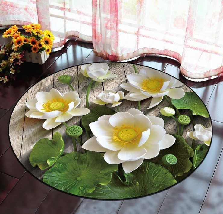 White Lotus Round Carpet