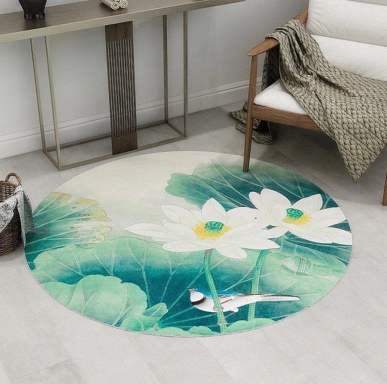 White Lotus Round Carpet