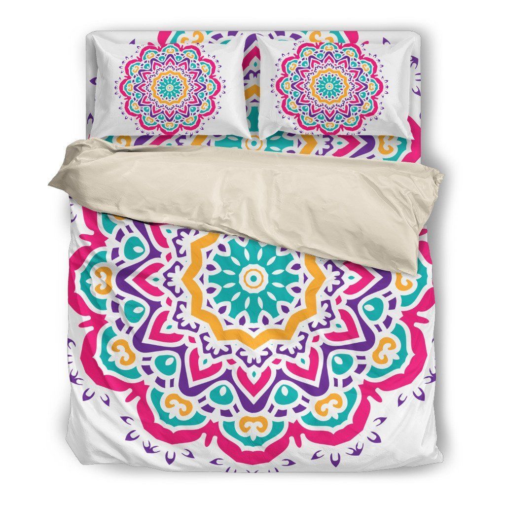 White Mandala Lovers Printed Bedding Set