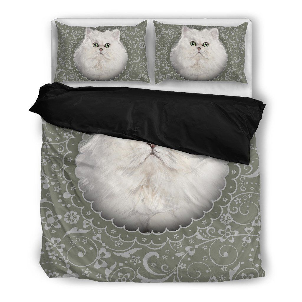 White Persian Cat Bedding Set