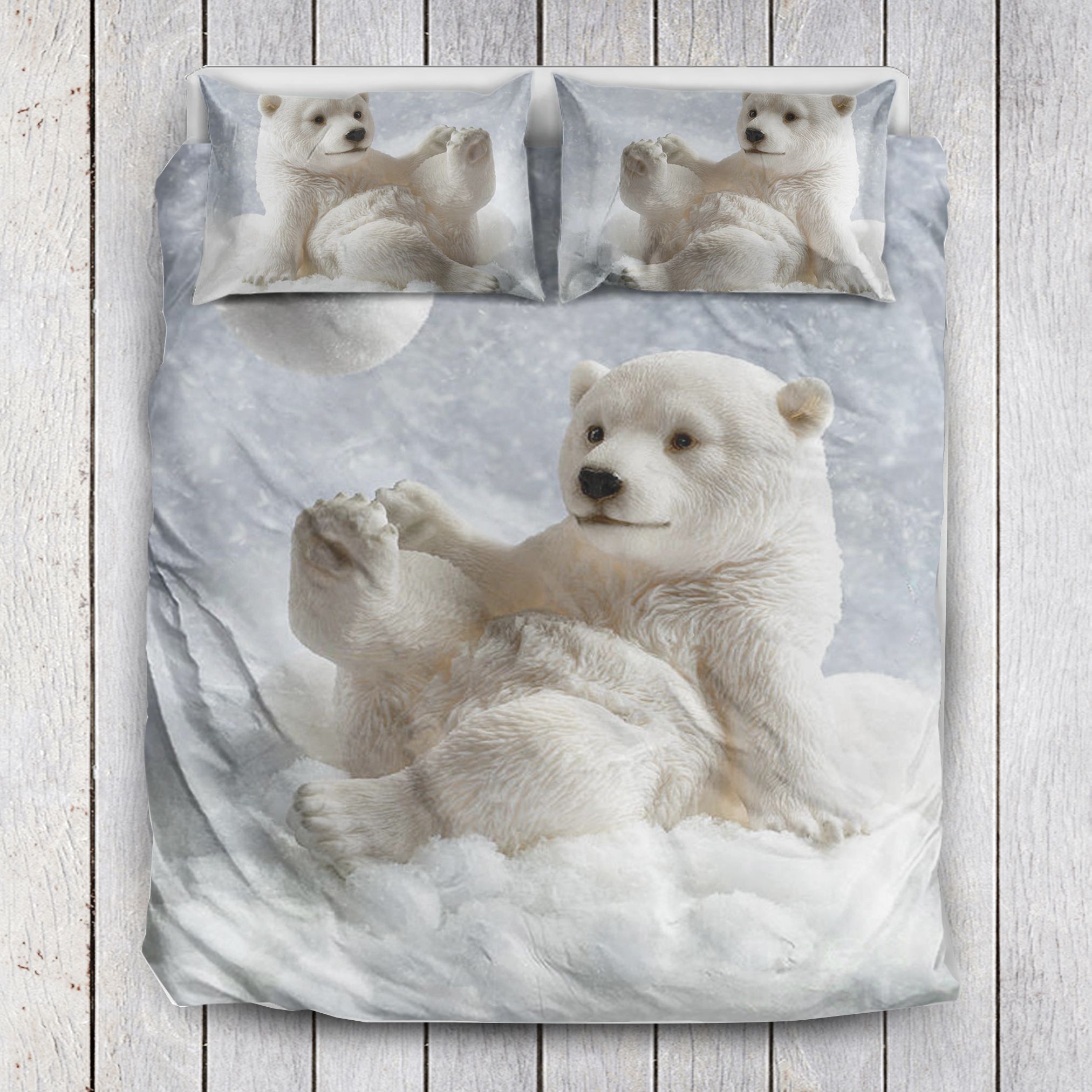 White Polar Bear Bedding Set
